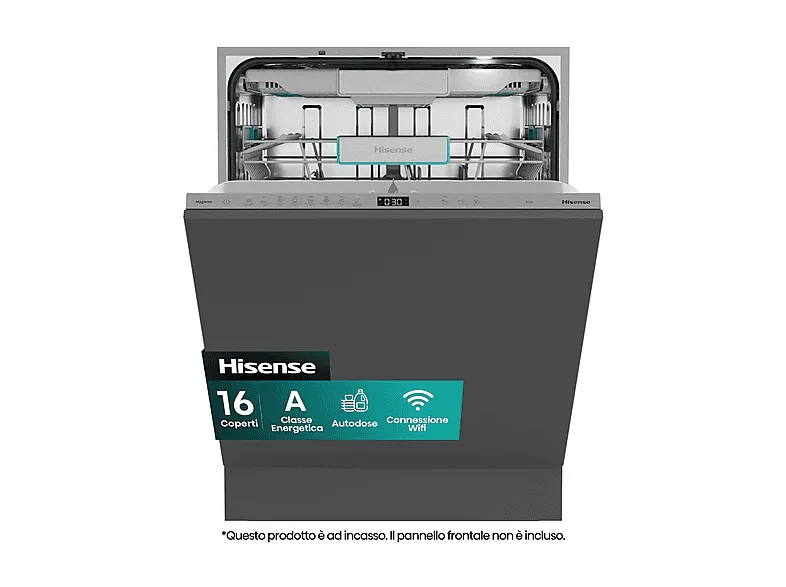 Hisense HV693A65AD Lavastoviglie da Incasso 16 Coperti 59,5 cm (Bianco)