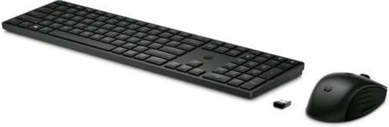 Hp 650 kit tastiera e mouse wireless 20 tasti personalizzati e tastiera con 6° di inclinazione nero