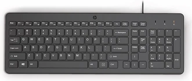 HP 664R5AA Tastiera Cablata 150 Full-size Layout Italiano USB-A 12 Tasti Funzione Plug and Play colore Nero