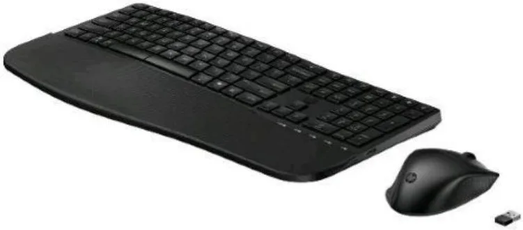 Hp 685 comfort dual-mode kit tastiera ergonomica wireless + bluetooth layout italiano + mouse ottico 5 tasti 4.000 dpi nero