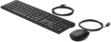 HP Set Tastiera e Mouse Cablato USB per Business con Tastierino Numerico e Mouse 1000 DPI
