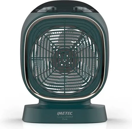 Imetec Silent Power Pure, Termoventilatore silenzioso con ionizzatore e timer di autospegnimento, Stufetta Elettrica, 2100 W, funzione antigelo, temperatura regolabile, 4 funzioni