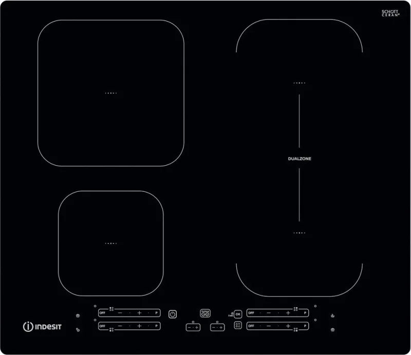 Indesit IB65B60NE Piano Cottura a Induzione 4 Fuochi 60 cm (Nero)