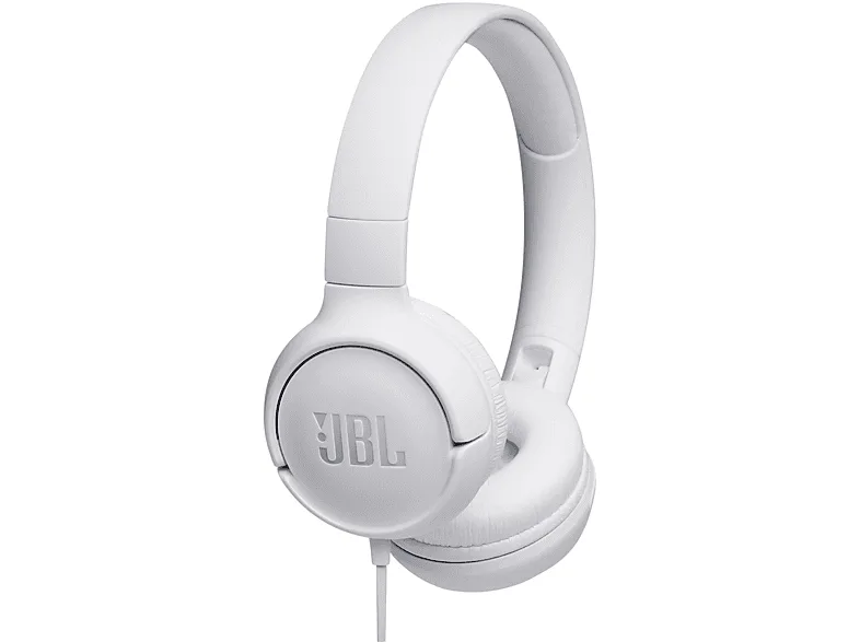JBL JBLT500WHT Tune 500 Cuffie a Padiglione On Ear con Microfono Jack 3.5 mm Driver 32 mm JBL Pure Bass colore Bianco