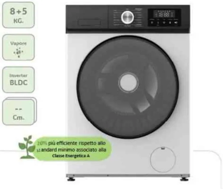 Lavatrice lavasciuga aqua805012k-w capacita` 8+5 kg centrifuga 1200 giri