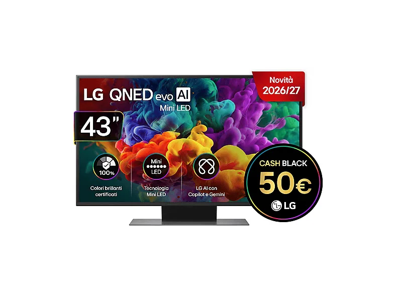 LG Qned Miniled 43QNED87B6A 4K Ultra HD Smart TV 43" (Nero)