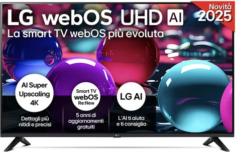 LG UHD AI 55UA73006LA TV Serie UA73 55'' 4K, α7 Gen8, HDR10, 20W, 3 HDMI con Game Optimizer, Smart TV WebOS 25