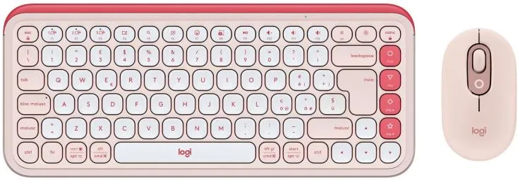 Logitech 920-013117 Pop Icon Combo Tastiera + Mouse Bluetooth QWERTY Italiano (Bianco - Rosa)