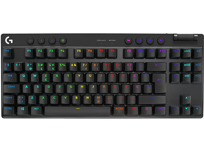 Logitech G PRO X TKL LIGHTSPEED tastiera gaming wireless, Serie Pro, design ultraportatile senza tastierino numerico, LIGHTSYNC RGB, tasti PBT, switch ta
