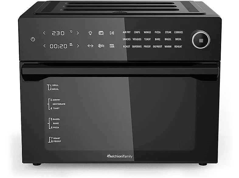Melchioni Family 118340032 Friggitrice ad Aria 30 Litri 1800 W (Nero)