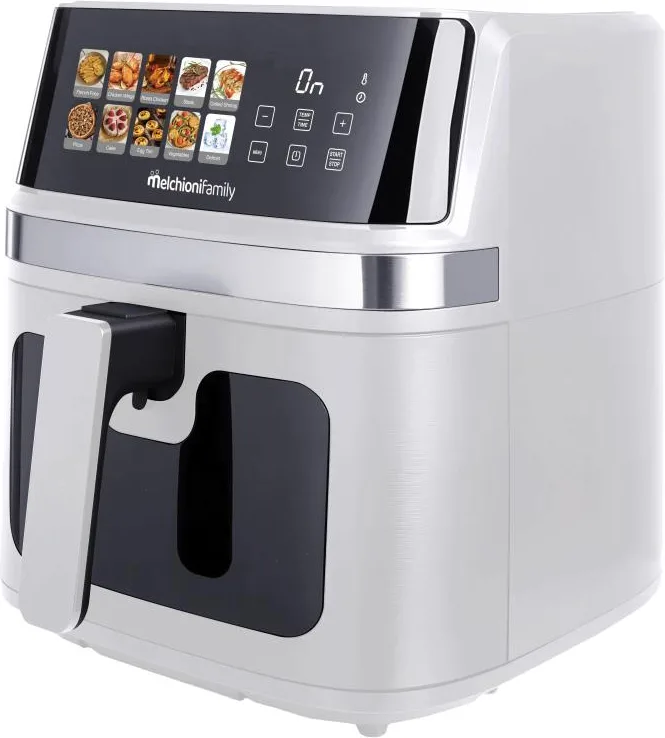 Melchioni Family GAIA PLUS Friggitrice ad Aria 8L XXL con Doppia Resistenza Air Fryer Senza Olio, 10 Programmi, Display LED, Timer 60 min, Temperatura 80°-200°C, 2200W