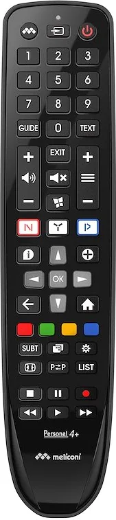 Meliconi 806075 Gumbody Personal 4+ Telecomando Universale TV Philips IR Wireless funzione Learn colore Nero