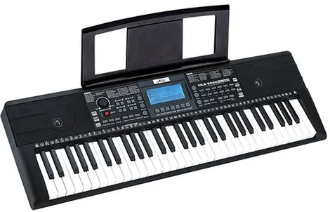 MILES MLS 9699 Tastiera musicale 61 tasti illuminati con microfono e sistema di apprendimento facilitato 500 voci 300 ritmi USB MIDI colore Nero