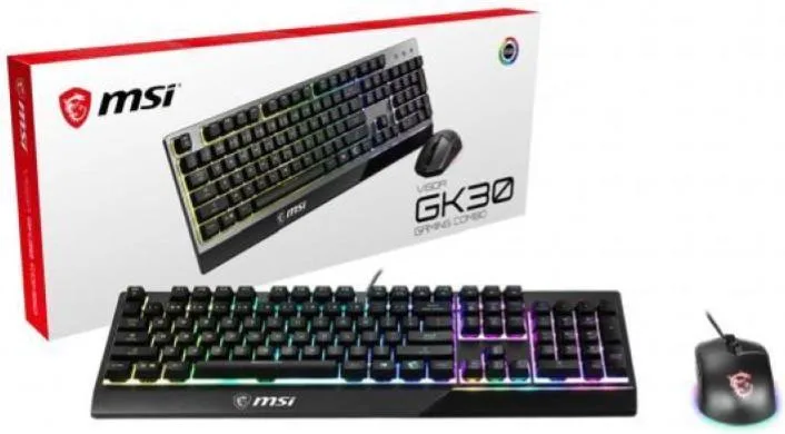 MSI Vigor GK30 Tastiera + Mouse Gaming USB QWERTY Italiano (Nero)