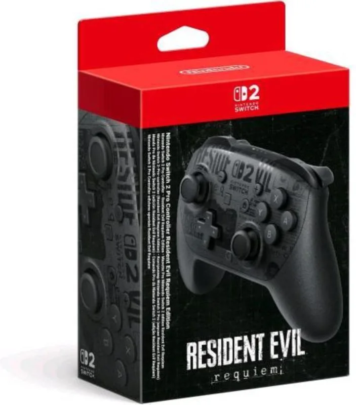 Nintendo switch 2 pro controller resident evil requiem special edition nero