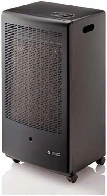 Olimpia splendid stovy - stufa a gas catalitica, potenza 3,1?kw, 3 livelli di calore, accensione piezoelettrica, doppio sistema di sicurezza ods + spegnimento fiamma, portatile con ruote, nero