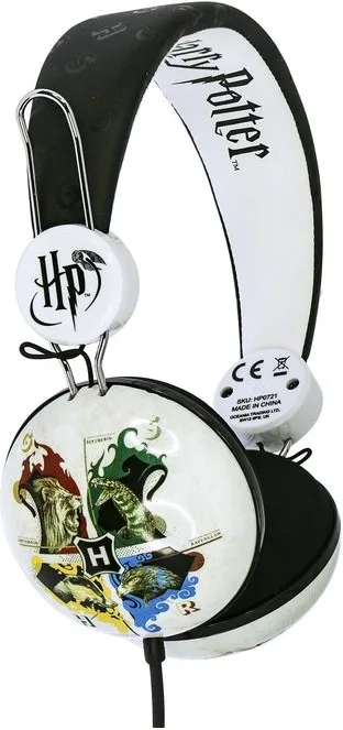 OTL Technologies HP0721 Harry Potter Hogwarts Crest Cuffie per Musica Cablate (Bianco)