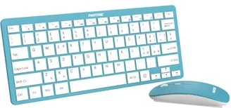 Pantone PT-KB09G1 Tastiera + Mouse Wireless QWERTY Italiano (Blu)