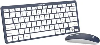 Pantone PT-KB09N Tastiera + Mouse Wireless QWERTY Italiano (Blu)