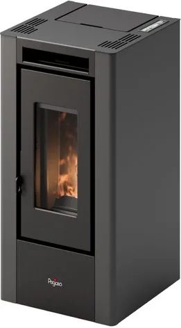 Pegaso Stufa a Pellet Eliott 6 5.5 kW Antracite Acciaio e Ghisa