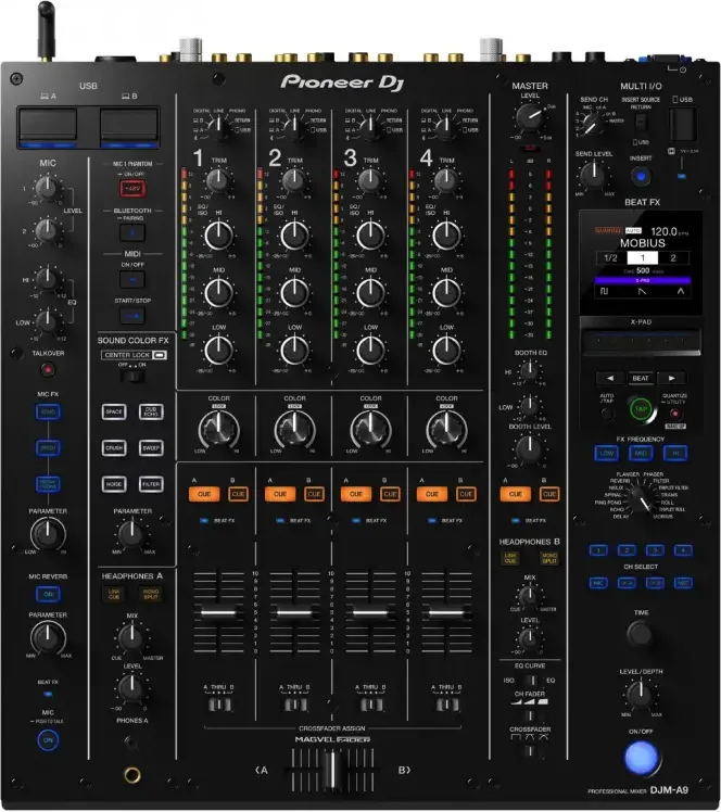 Pioneer Dj DJM-A9 Mixer Dj Professionale 4 Canali Bluetooth/MD doppie porte USB