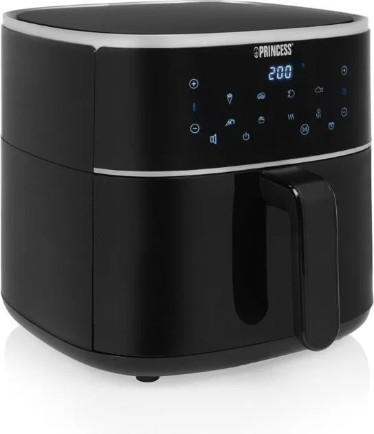 PRINCESS 182244 DIGITAL AIRFRYE 6L FRIGGITRICE AD ARIA, capacità 6 l, Max potenza 1500 W, Nero / Plastica