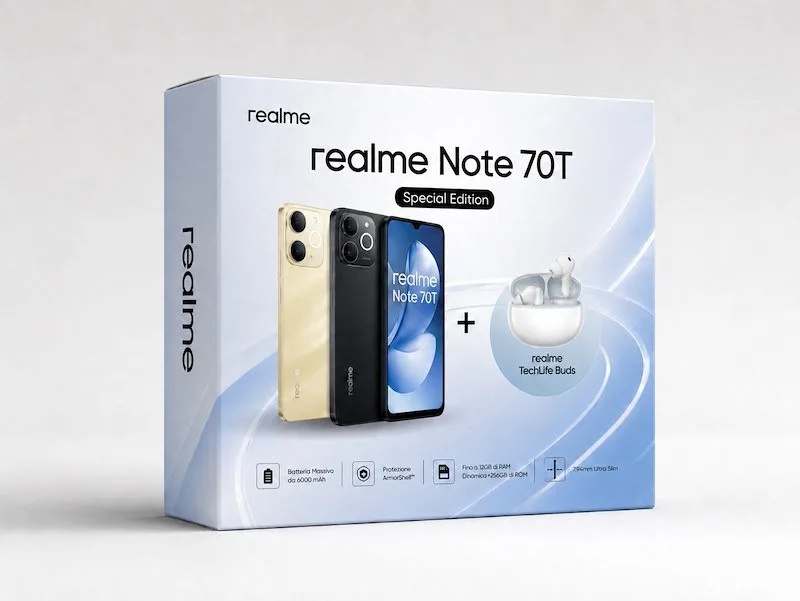 Realme Note 70T Smartphone 4 GB / 256 GB 6,74" 6000 mAh (Nero)