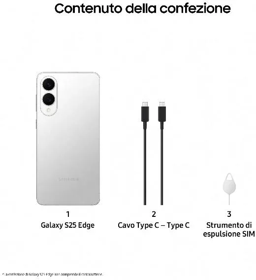 Samsung Galaxy S25 Edge Smartphone 12 GB / 256 GB 6,7" 200 MP (Argento)