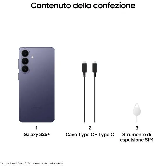 Samsung Galaxy S26+ Smartphone AI, 256GB, Processore avanzato, Assistente Foto, Creative Studio, Camera 50 MP, 4900 mAh, Cobalt Violet