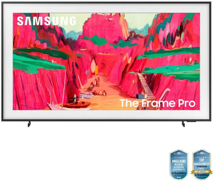 Samsung The Frame Pro AI TV 65'' QE65LS03FWUXZT 4K, Processore NQ4 AI Gen3, 4K AI Upscaling, Art Mode, Matte Display, Neo Quantum HDR, Dolby Atmos & OTS