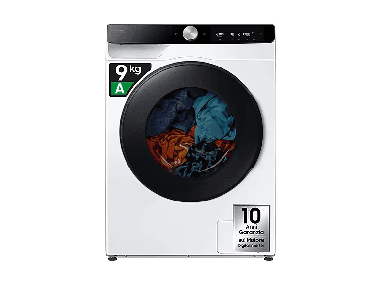 SAMSUNG WD90DG6B85BKU3 LAVASCIUGA, Caricamento frontale, capacità lavaggio 9 kg, asciugatura 6 26 programmi, Profondità 60 cm, Giri 1400 rpm, Bianco, Classe D