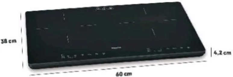 Severin dk 1033 piano cottura a induzione 2 zone 60x38x4.2 cm piano in vetroceramica display touch con timer nero