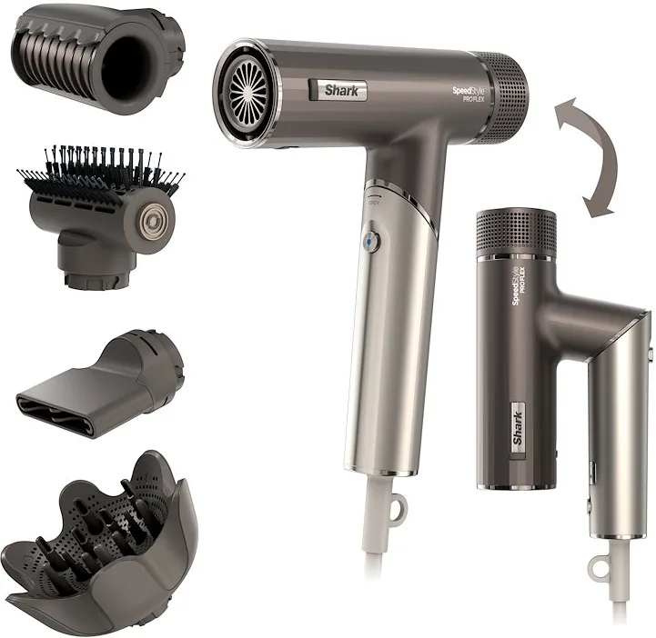 Shark Ninja Asciugacapelli e styler Speedstyle Pro Flex Moka metallizzato