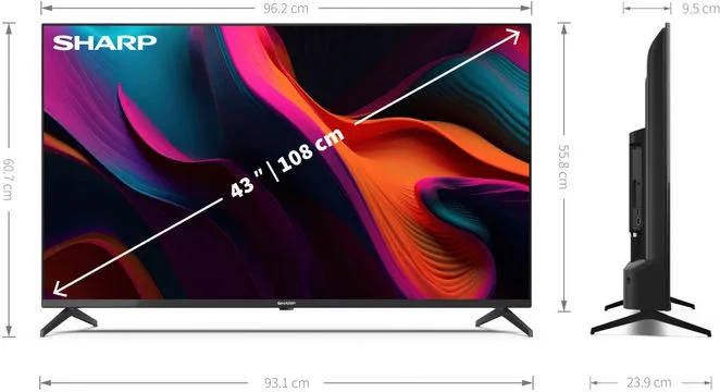 Sharp 43HL4765E TV LED 43 pollici UHD 4K Smart Google TV DVB-T2-S2