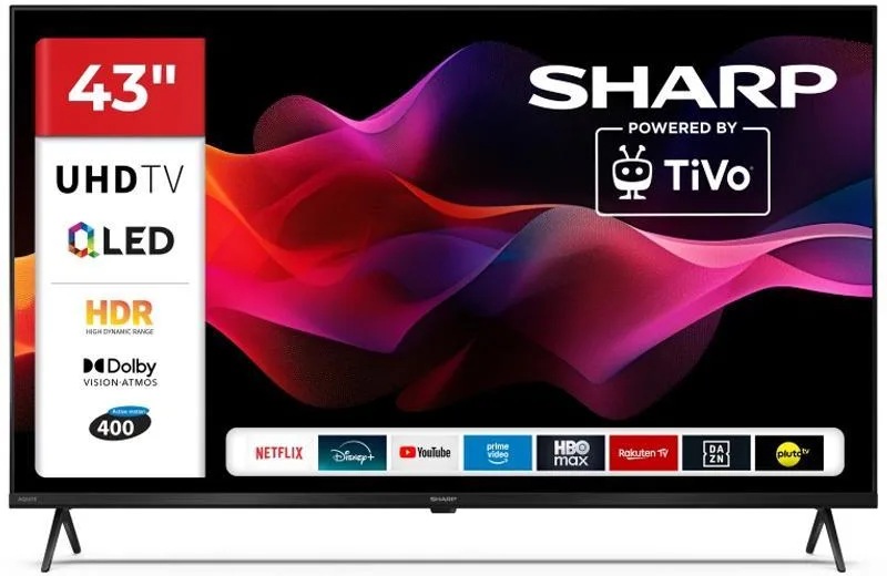 Sharp 43hm5245e - 43 smart tv qled 4k - tivo os - frameless - hdr - audio harman kardon - it