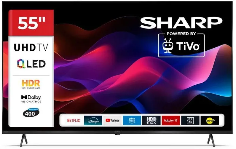 Sharp 55hm5246e - 55 smart tv qled 4k - tivo os - frameless - hdr - audio harman kardon - it