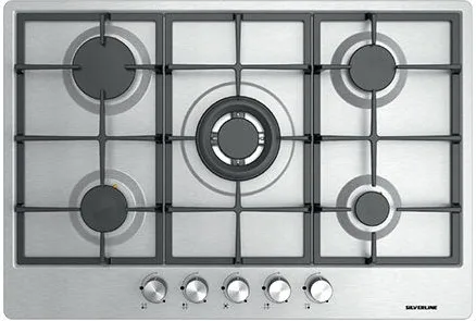 Silverline AS5444X01 Piano Cottura 5 Fuochi 75 cm (Acciaio Inox)