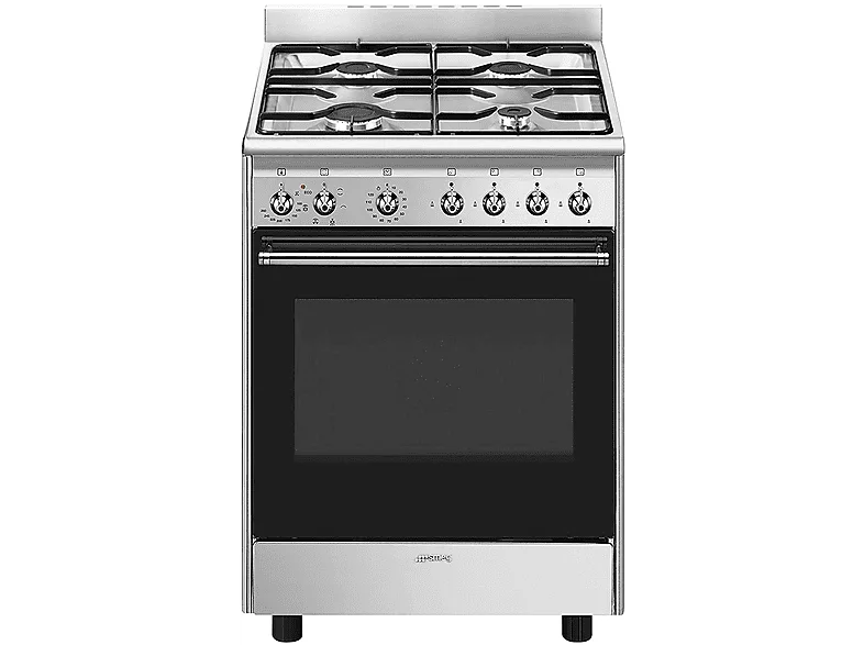 Smeg CX60GMX Cucina Gas 4 Fornelli con forno elettrico da 60 cm Acciaio inox