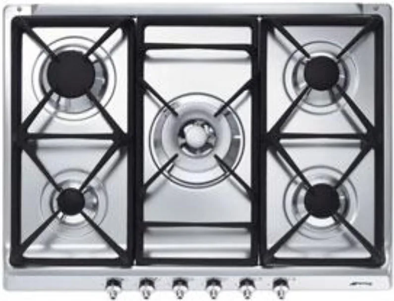 Smeg SE70SGH-5 Piano Cottura a Gas 5 Fuochi 75 cm (Inox)