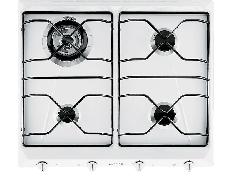 Smeg SRV564EB7 Piano Cottura a Gas 4 Fuochi 59,5 cm (Bianco)