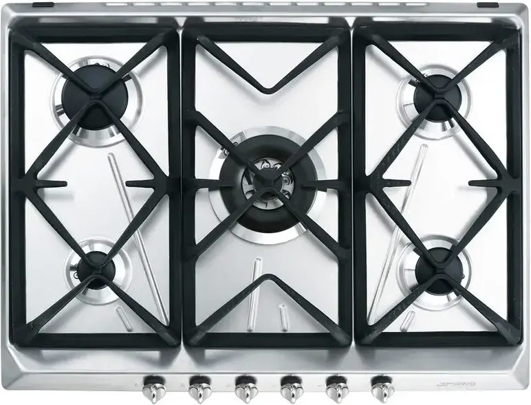Smeg SRV576GH5 Piano Cottura a Gas 5 Fuochi 70 cm (Acciaio Inox)
