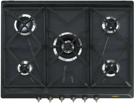 Smeg SRV876AOGH Piano Cottura a Gas 5 Fuochi 68,5 cm (Antracite)