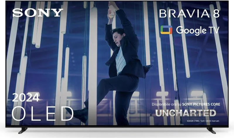 Sony K65XR83AEP BRAVIA 8 OLED TV 4K HDR 65'' Google Smart TV con Dolby Vision Atmos IMAX Enhanced e Menu Gaming per PlayStation 5 colore Nero