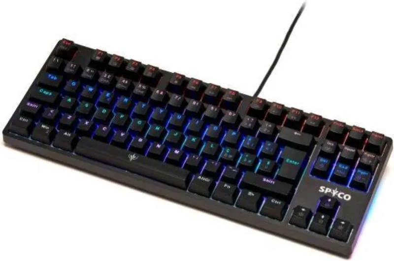 Spyco challenge ke-112 tastiera gaming meccanica usb retroilluminata led rgb ad effetti 87 tasti in abs layout italiano