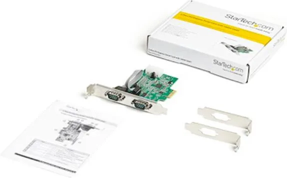 StarTech.com Scheda Seriale PCI Express con 2 Porte - Controller PCIe RS232 - 16950 UART - Scheda Seriale di Espansione DB9 a Profilo Basso - Compatibile Windows e Linux