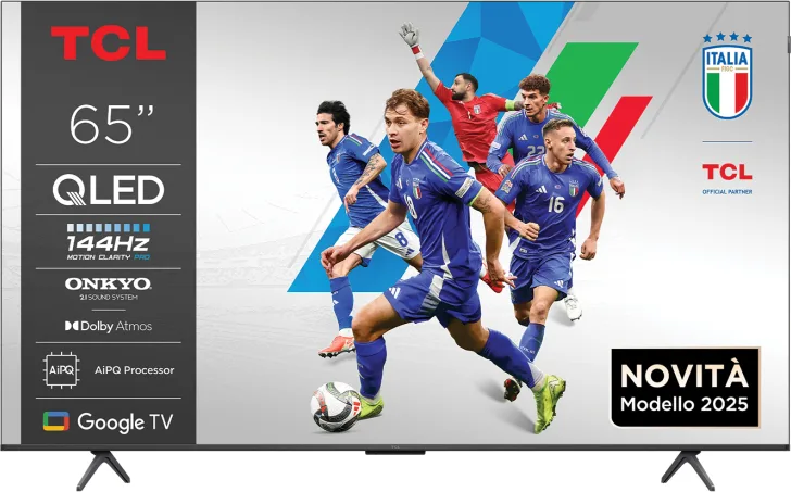 TCL 65P89K Serie P89K Smart TV QLED 4K 65'' 144Hz Google TV Audio Onkyo 2.1 Dolby Vision Atmos colore Metallico