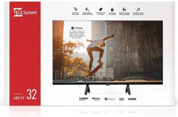 TELE System DVB-T2-C-S2 HD Ready Smart TV 32" (Nero)