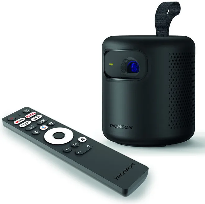 Thomson PG35B Vega Videoproiettore LED Smart Portatile 4K UHD 600 ANSI Lumen Google TV Batteria Dolby Digital+ colore Nero