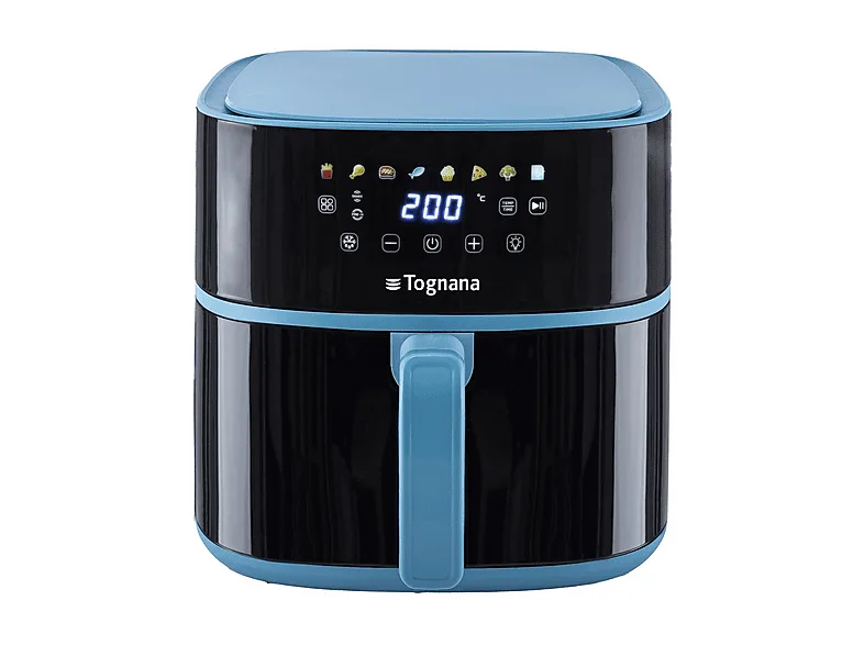 TOGNANA Porcellane D2DFA05IRZU Friggitrice ad Aria 8 Litri 2000 W (Blu)