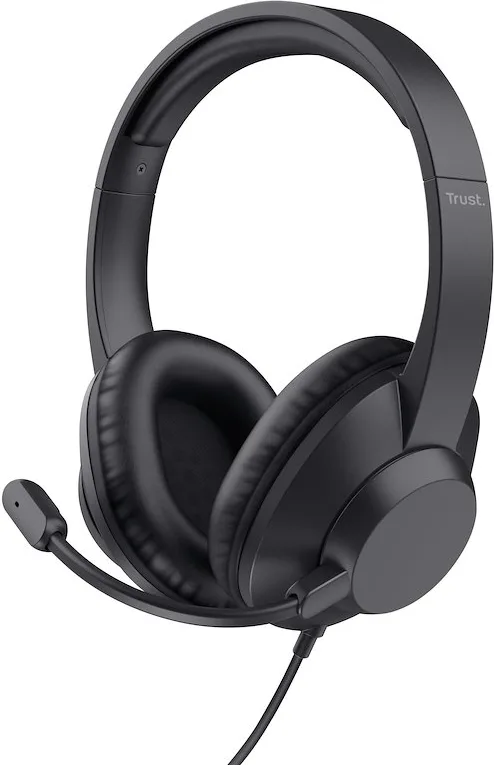 Trust 25460 Ayda Max Cuffie a Padiglione Cablate Jack 3.5 mm Microfono con Asta Mute Circumaurali Ufficio colore Nero